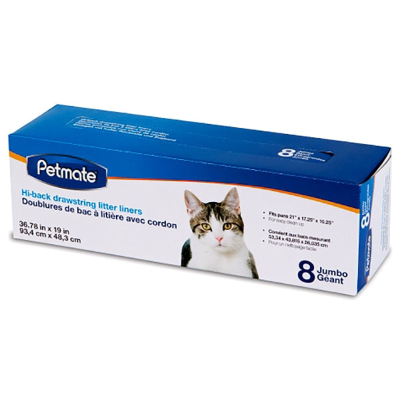 Hi-Back Cat Litter Pan Liners Jumbo – 8 Pack