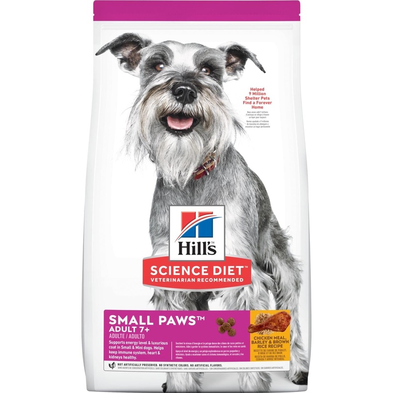 Hill’s Science Diet Adult 7+ Small Paws Chicken Meal, Barley & Brown Rice Recipe dog food 4.5-lb
