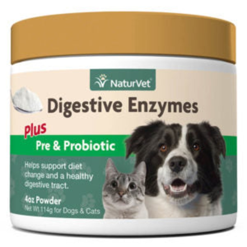 NaturVet Enzymes & Probiotics Digestive Tract Aid For Pets 8 oz