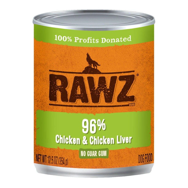 Rawz 96% Chicken and Chicken Liver Wet Dog Food 12.5 oz