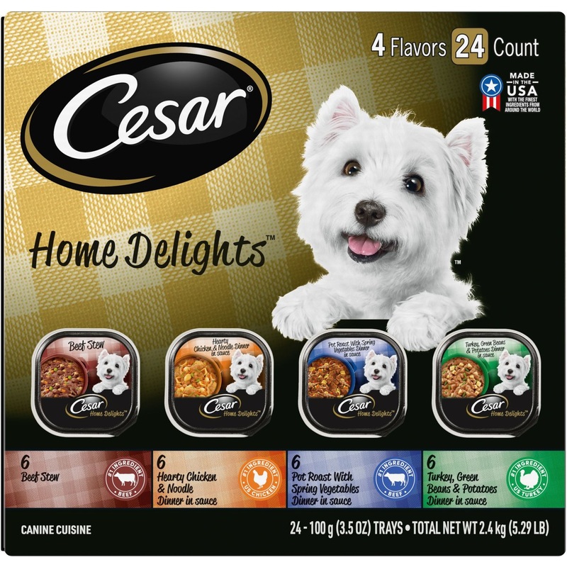 Cesar Home Delights Variety Pack Small Breed Adult Wet Dog Food, 3.5 oz. Trays, Pack of 24